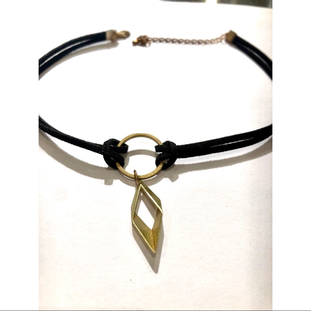 Black Leather Choker Neckplace